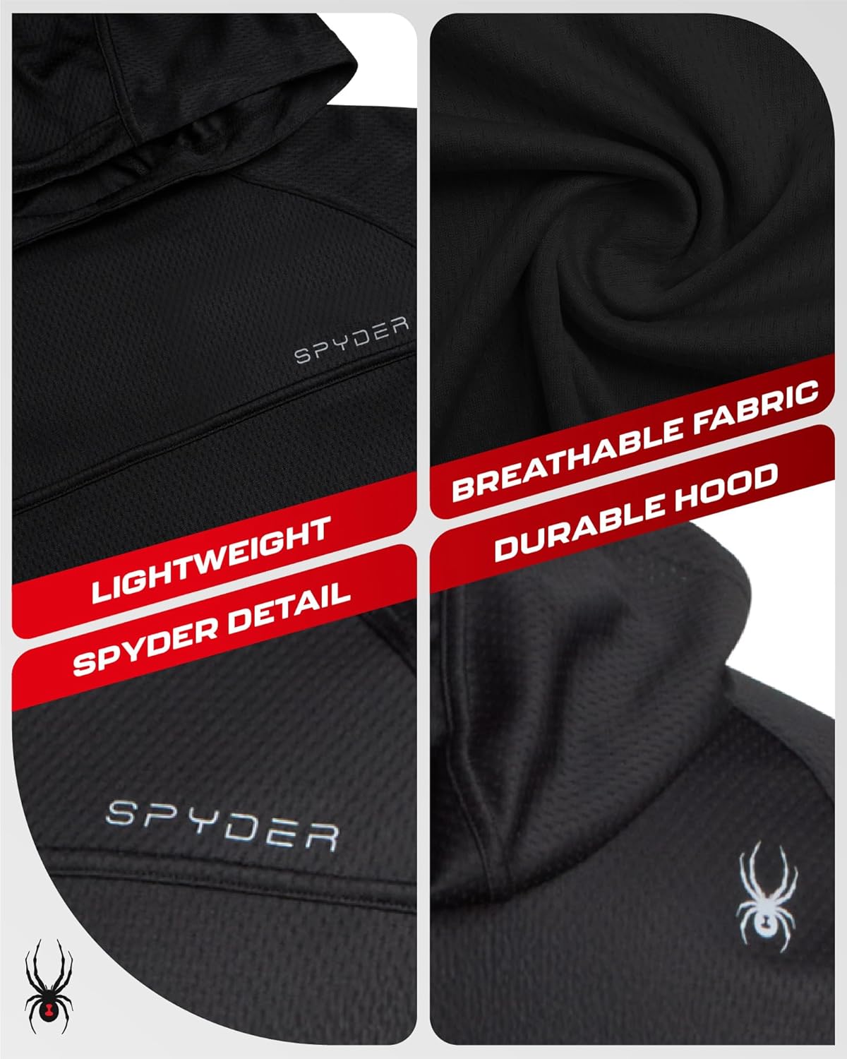 Spyder Mens Sun Hoodie - UPF 50+ UV Protection Long Sleeve Rash Guard Quick Dry Moisture Wicking Swim Shirts for Men - Image 5