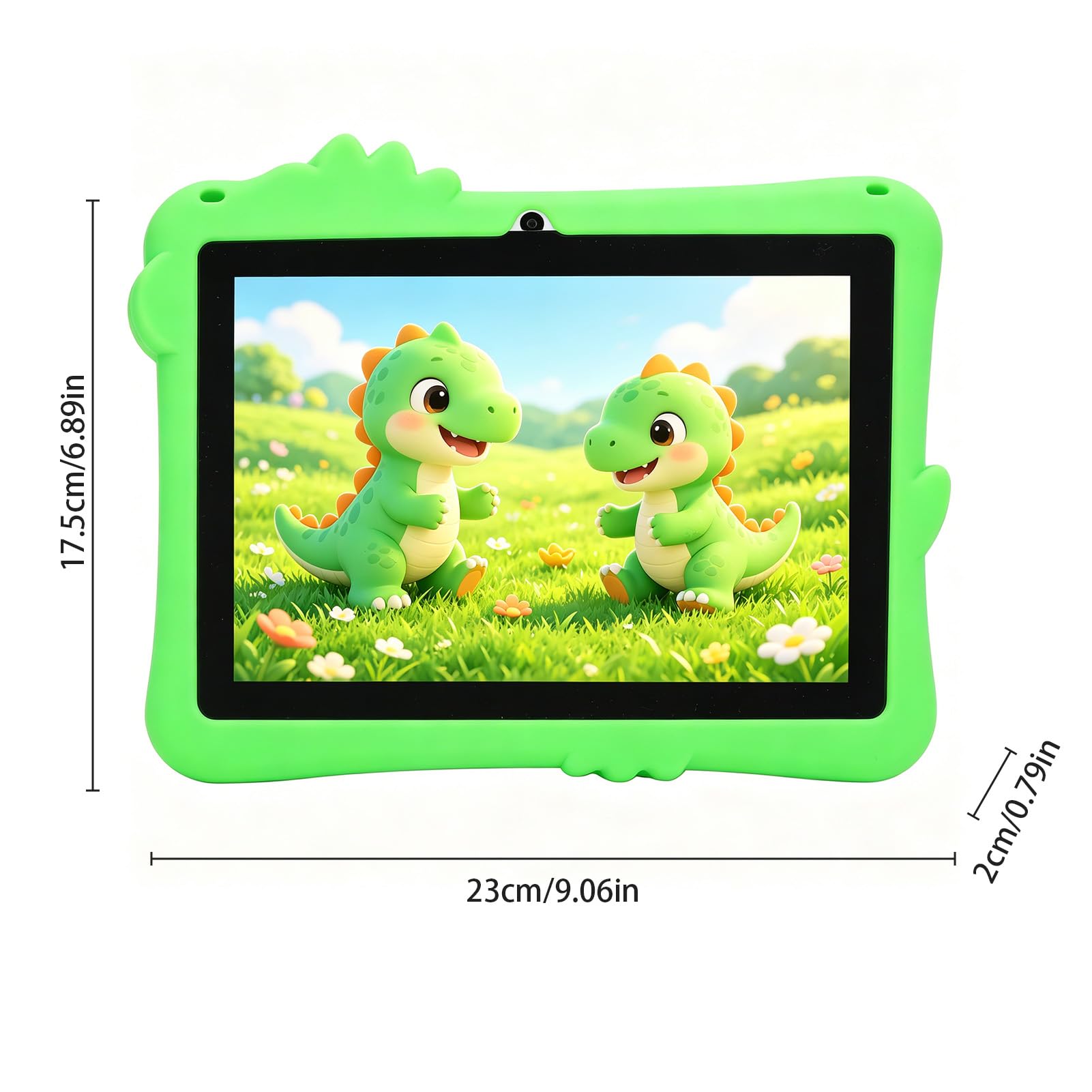 Annadue Tablet per Bambini da 8 Pollici, Tablet per Bambini con Custodia Antiurto e Stilo per Android 8.1, Schermo HD da 2 GB+16 GB, Doppia Fotocamera, Apprendimento per D (GREEN)