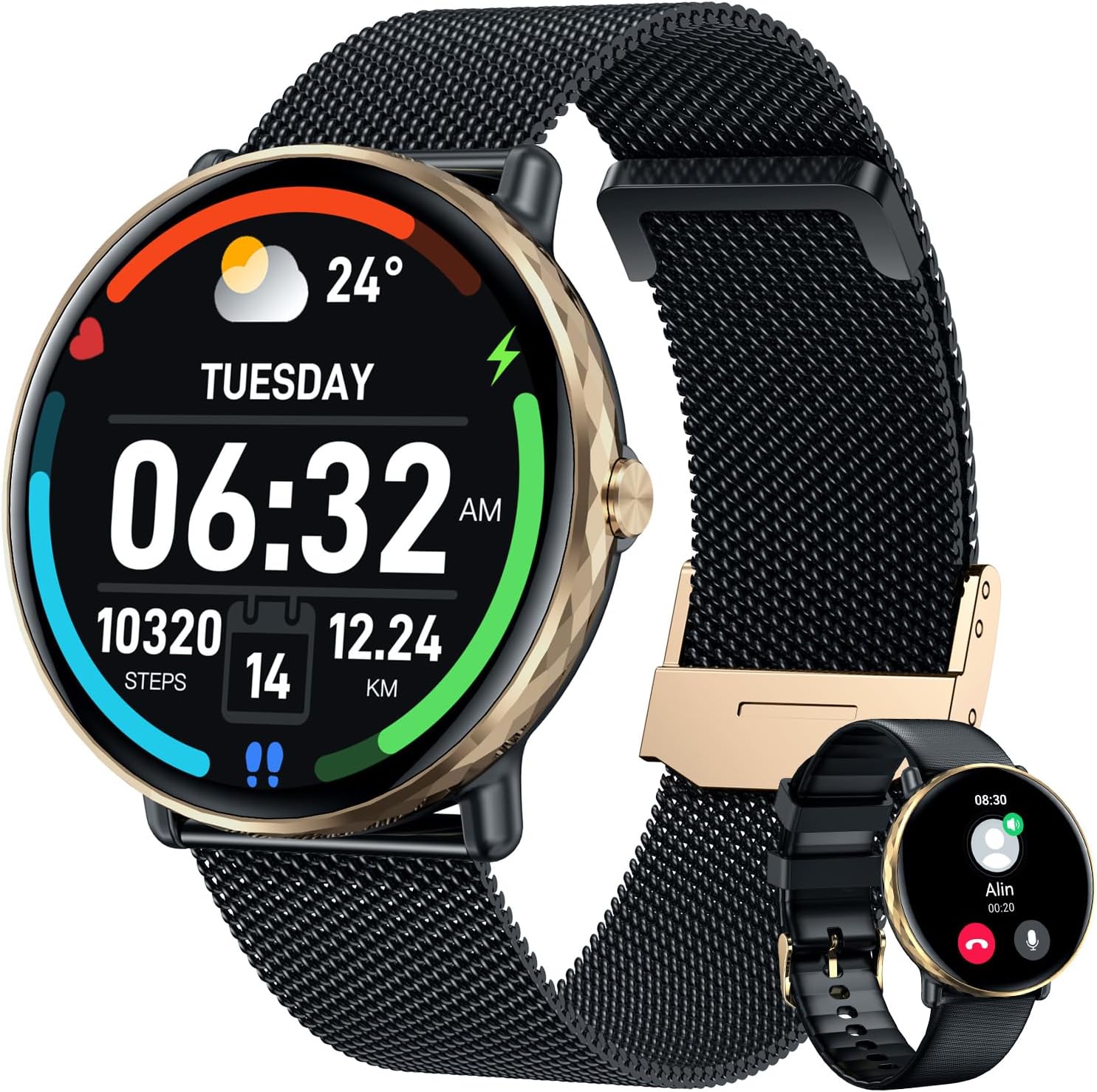 CatShinSmart Watches for Men Women Android iOS Phones: Smart Watch for Men Fitness Tracker with 1.43" AMOLED Smart Watches for Women Touchscreen Waterproof Blood Pressure Heart Rate Step Sport Pedometer