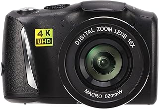 Câmera digital 4K HD, câmera digital Ultra HD 4K 48MP com tela IPS de 3,2 polegadas com zoom digital 16x, câmera digital apontar e fotografar câmera vlogging para iniciantes, estudantes, adolescentes, para meninas e meninos