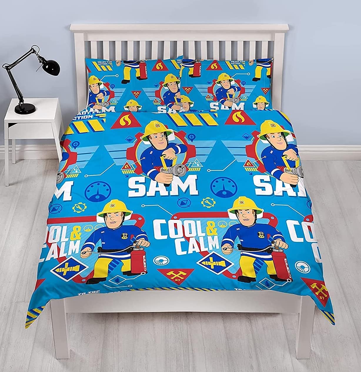New Official Fireman Sam 'Cool' Design Double Duvet Set