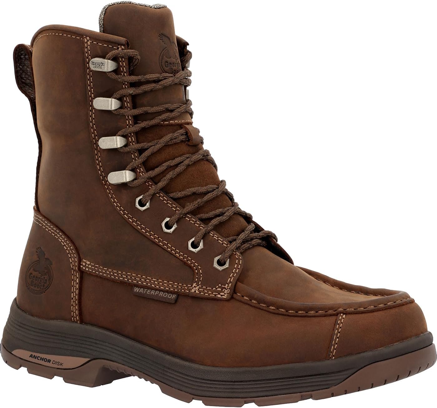 Georgia Boot Athens SuperLyte 8" Waterproof Side-Zip Moc Toe Work Boot