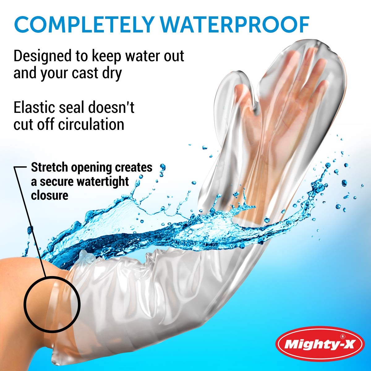 100% Waterproof Cast Cover Arm -【Watertight Seal】 - Reusable Adult Full Arm Cast Covers for Shower Elbow, Hand & Wrist - 2 Pack : Health & Household