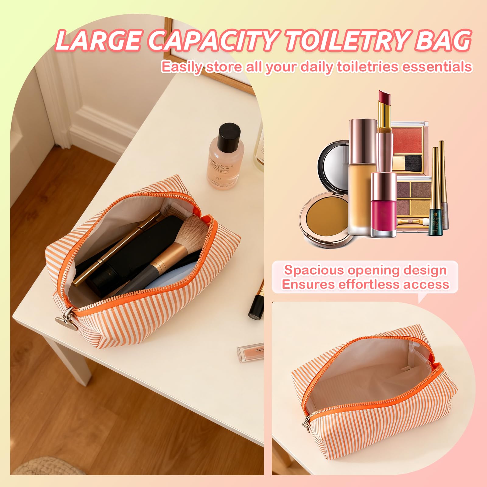 Neceser Personalizada con Nombre Bordado, Bolsa de Aseo, 8 Piezas | Para Hombres y Mujer, Portátil y Multifuncional, Neceser de Maquillaje para Diario y Viajes, 20 x 12 cm