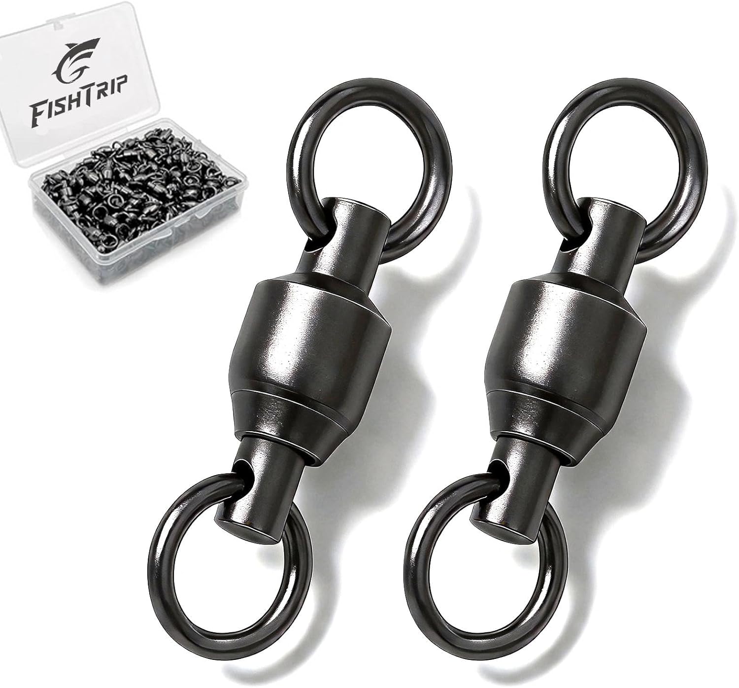 30/50 Pack Ball Bearing Fishing Swivels, High Strength Stainless Steel Swivels Fishing Tackle Solid Welded Rings Barrel Swivels Fishing Connectors for Saltwater Freshwater Size 0#-10#