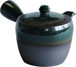 萬古焼 急須 2号 (底網) 千筋織部巻 B7463