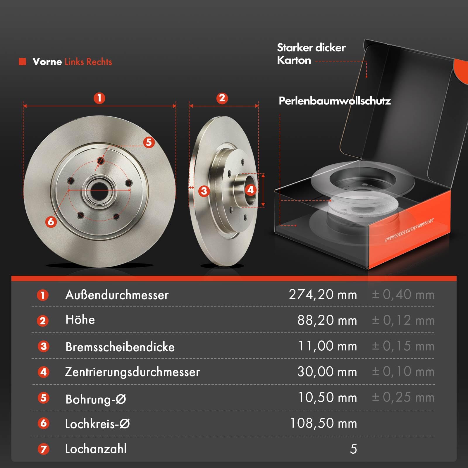 Frankberg Discos y pastillas de freno traseros de 274 mm 7701209869 | Compatible con: K.a.n.g.o.o/Grand K.a.n.g.o.o KW0/1, K.a.n.g.o.o Express FW0/1, K.a.n.g.o.o Be Bop KW0/1