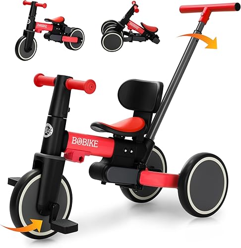 Miniatura 8 de Bobike - Triciclo 5 en 1 para niños pequeños de 18 meses a 5 años, bicicleta para niños pequeños con mango de empuje y respaldo, bicicleta de