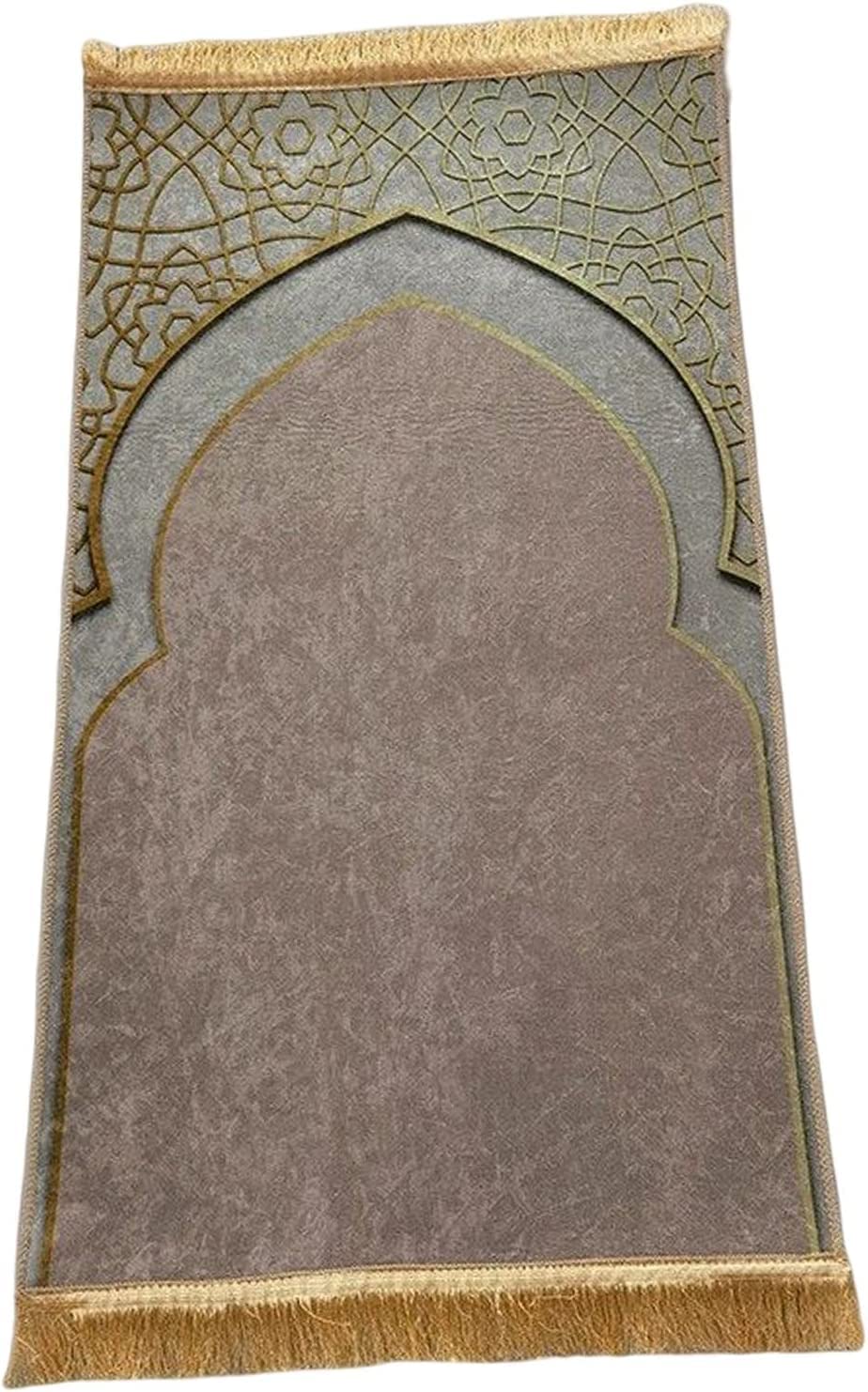 Przenośny dywanik modlitewny, koc do modlitwy, mata modlitewna, miękki islamski muzułmański antypoślizgowy 65 cm x 110 poliester wykwintny(Bruin)