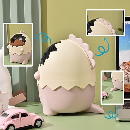 Miniatura 4 de LtyTz Mini bote de basura con tapa, bonitos botes de basura de escritorio de dinosaurios, pequeño bote de basura de plástico para oficina, tocador