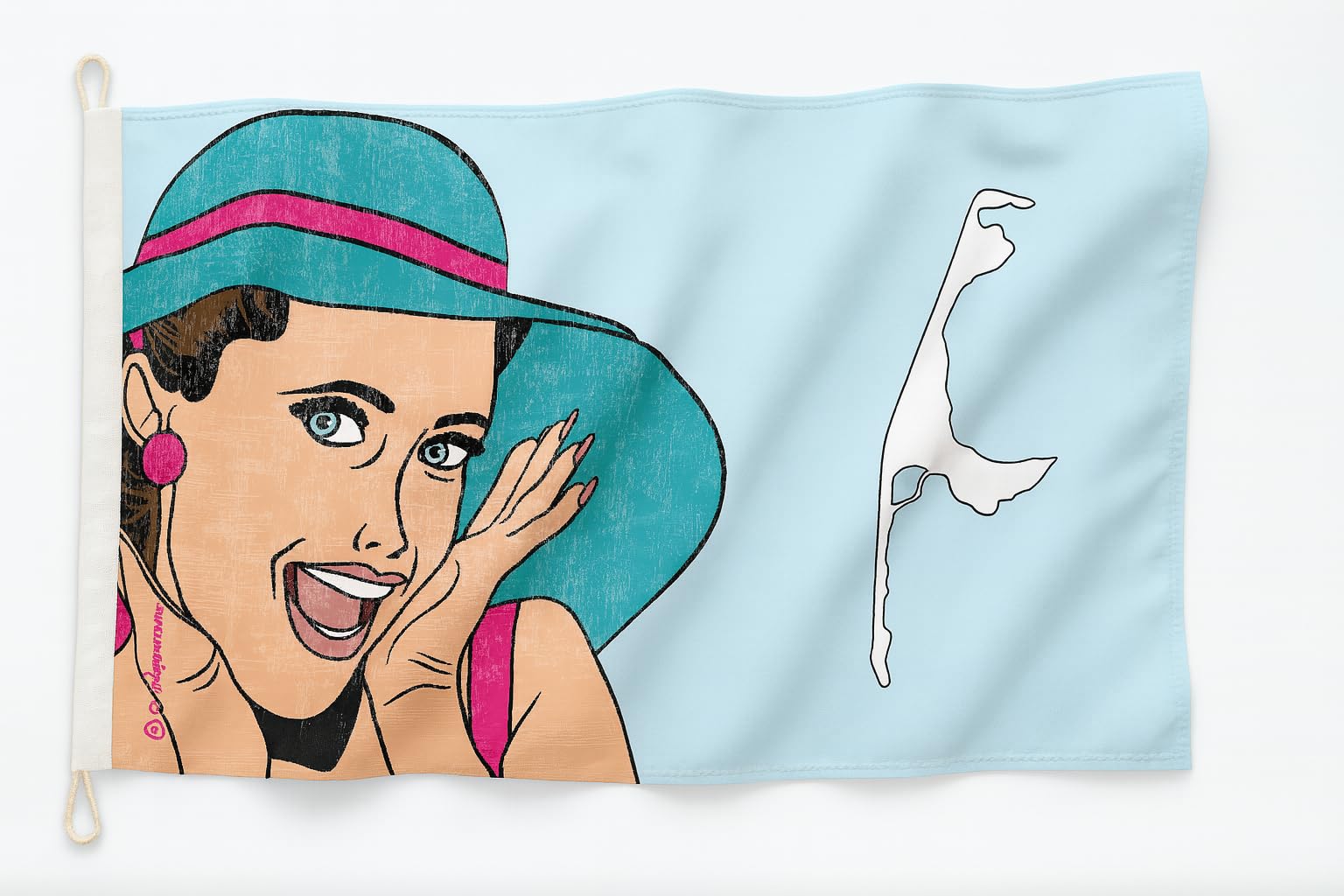 Drapeau Sylt Lady rétro pour bateau et décoration maritime format 90 x 60 cm