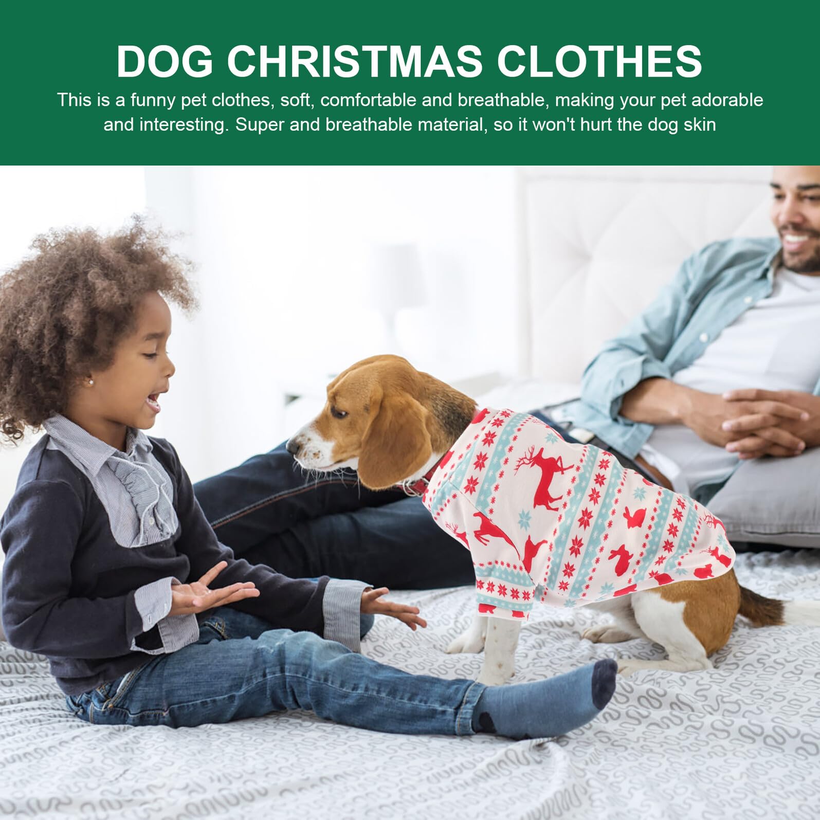 1pezzi Abbigliamento di Natale per Cani Abbigliamento per Animali Domestici con Stampa di Cucciolo di Alce Indumento Leggero e Comodo Accessorio per Fotografia di Cani