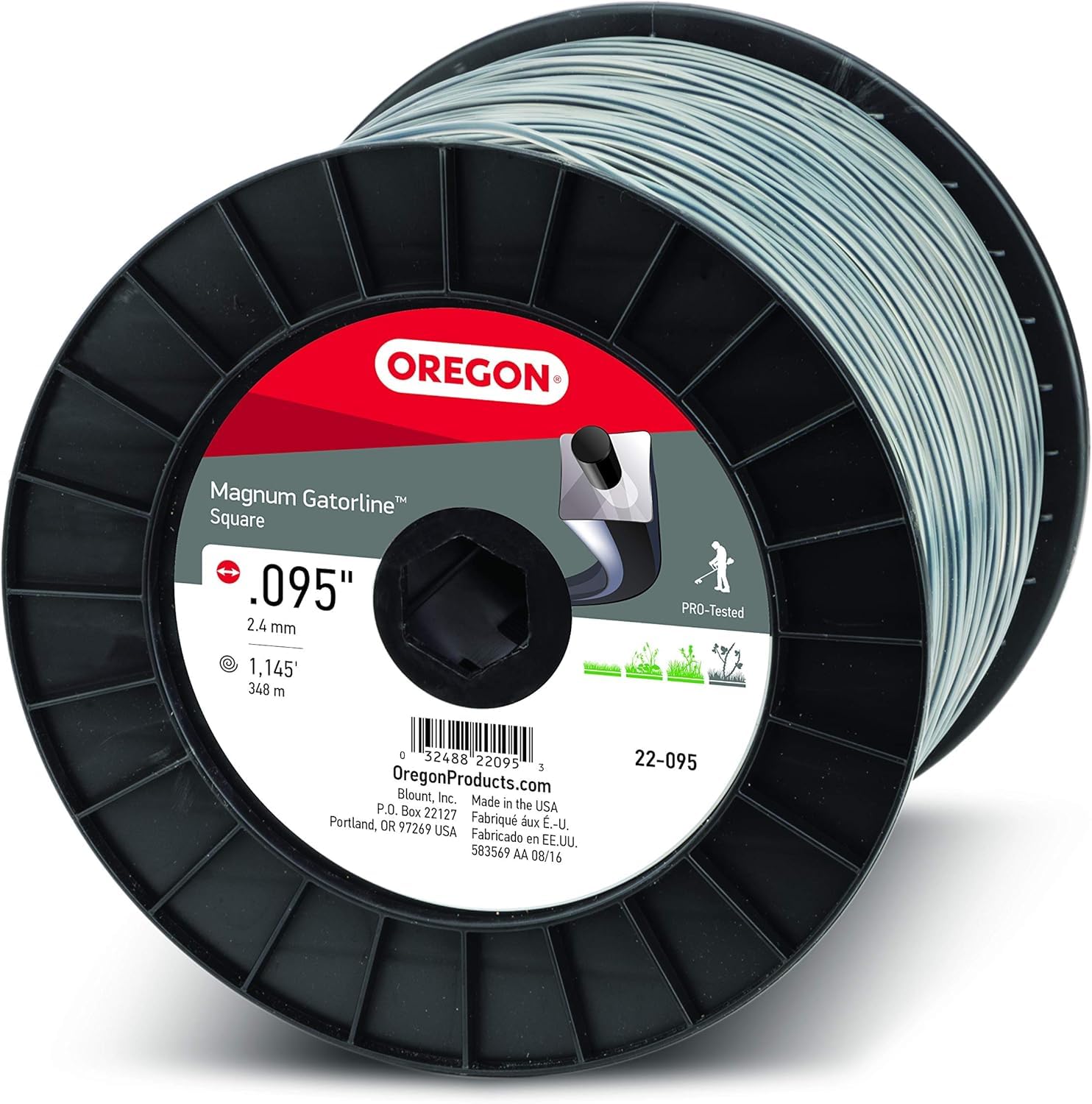 Oregon 22-095 Gatorline Professional Magnum 5-Pound Spool of .095-Inch-by-1134-Foot Square-Shaped String Trimmer Line