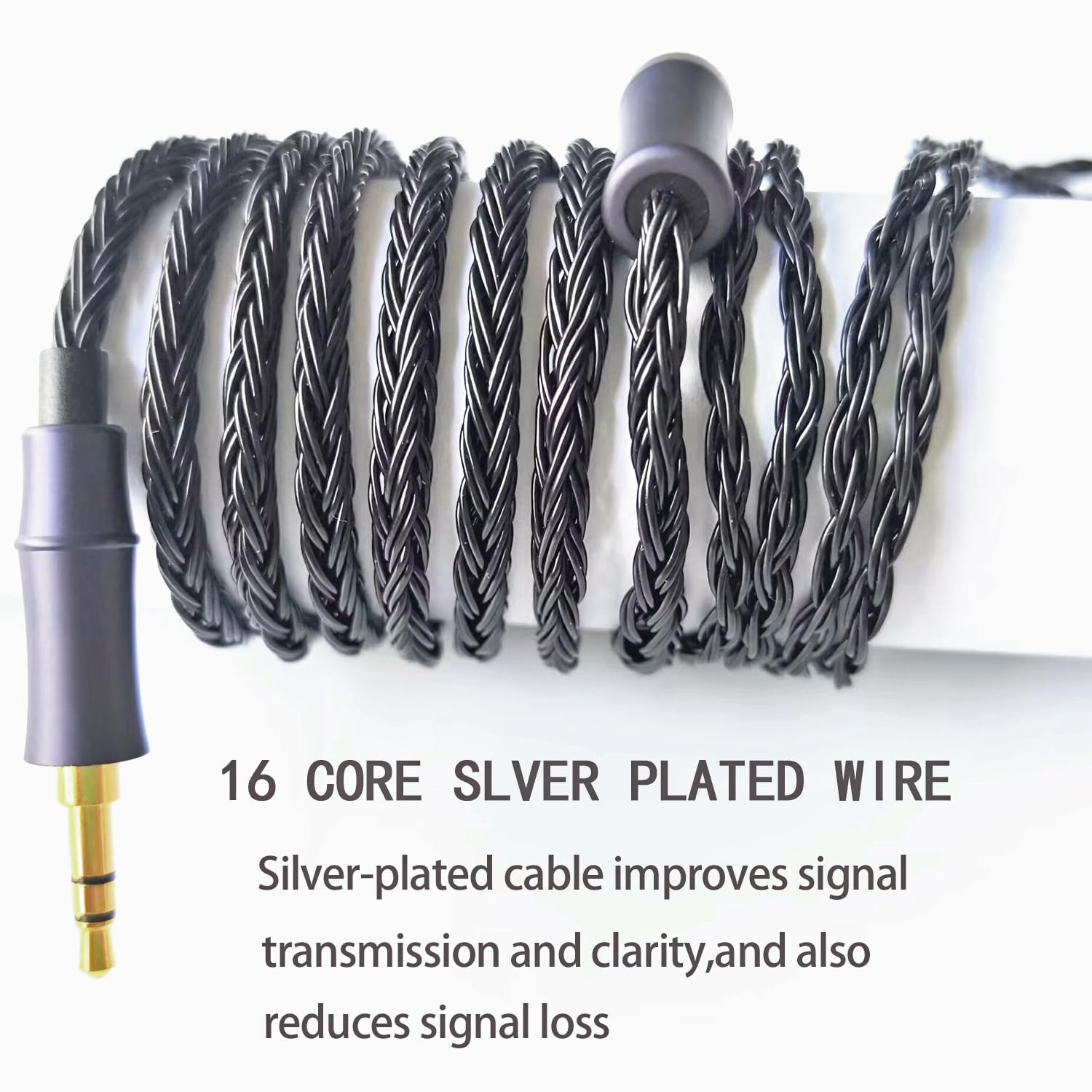 Auriculares intraurales con cable chapado en plata de 16 núcleos, controlador de doble cámara con cable, auriculares híbridos IEM HiFi para músicos Singer Studio, cable desmontable para