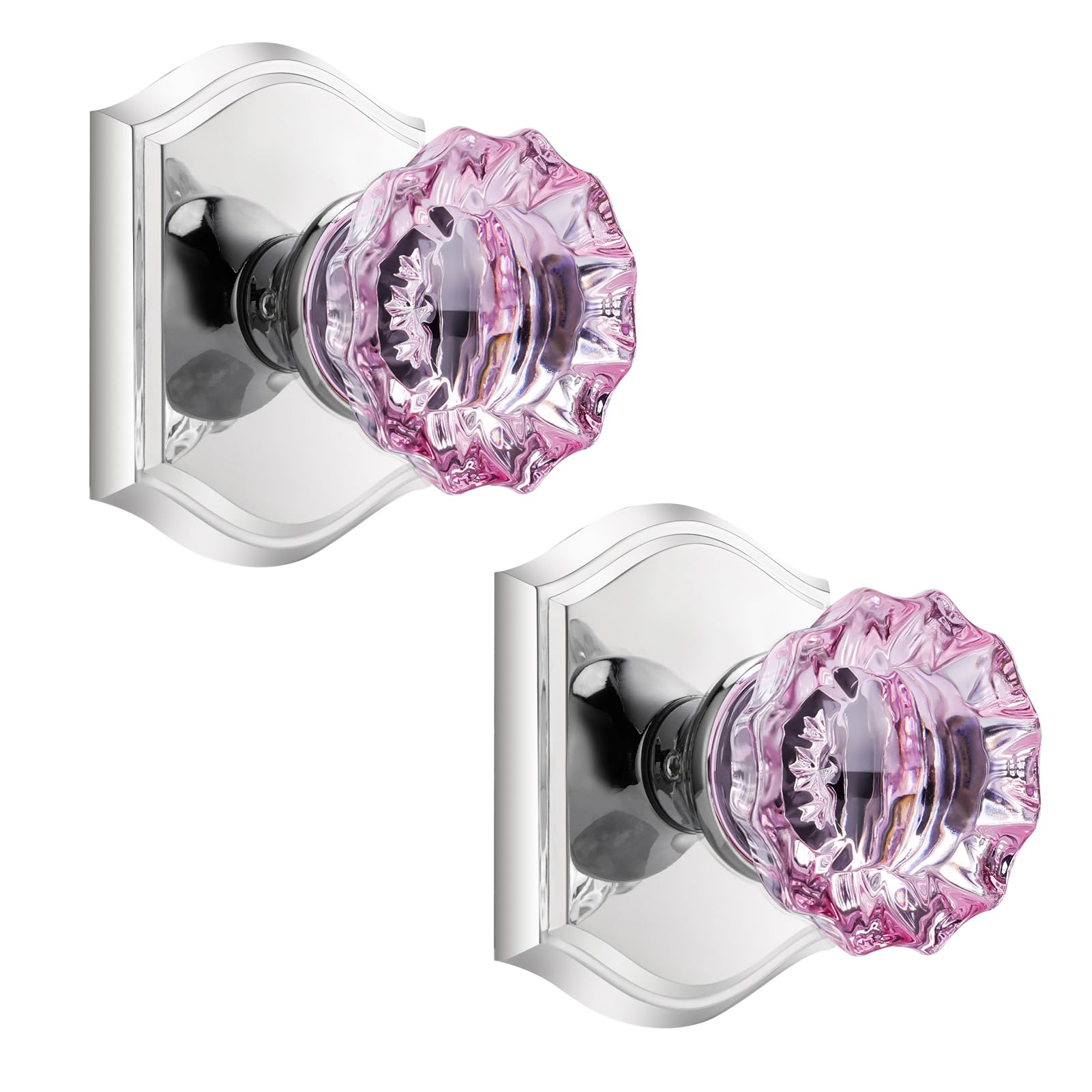 Purple Glass Door Knobs - Matte Black & Lock -27
