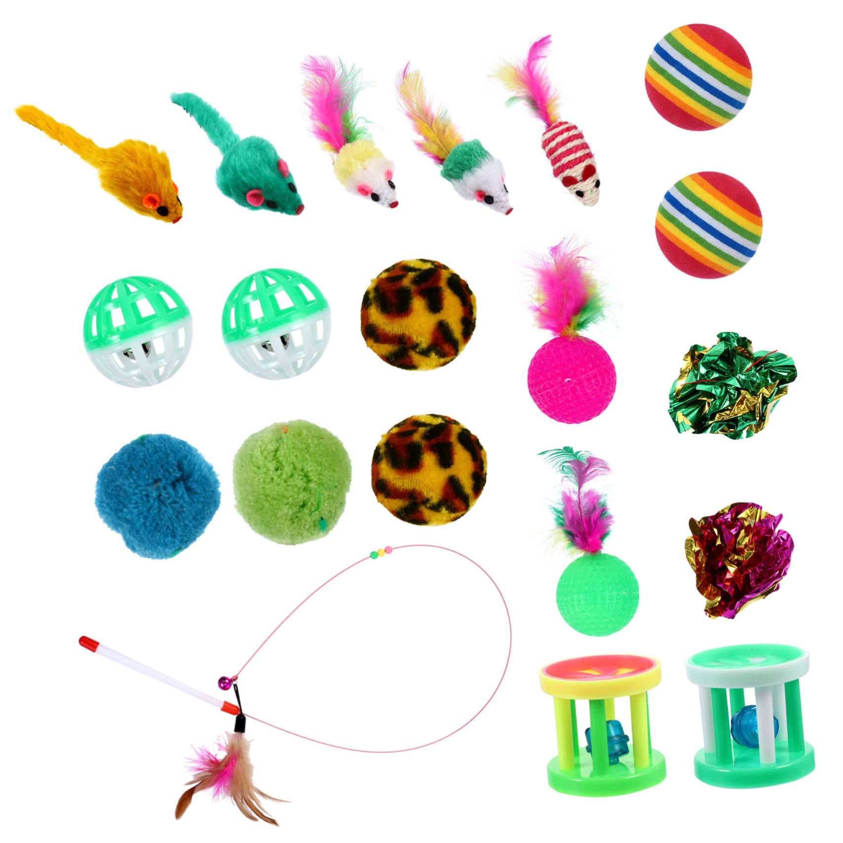 VANZACK 40 Piezas Juego de Navidad para Mascotas Bolas de Juguete para Gatos Juguetes para Mascotas mancuerna Cat Toys Juguetes para Gatos Juguetes Gatos Rompecabezas de Gato