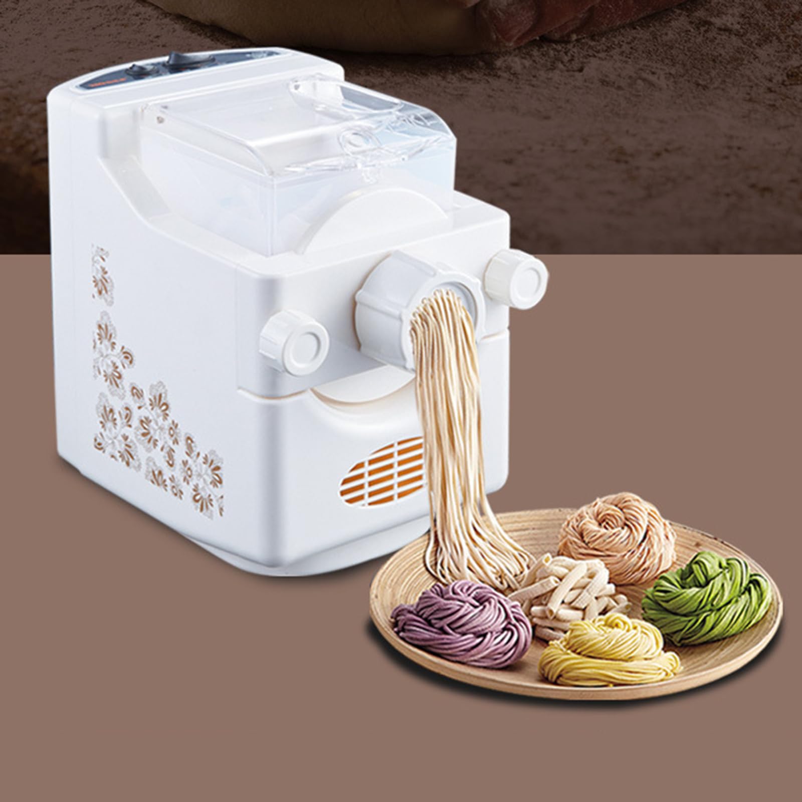Maquinaria de pasta, máquina eléctrica de 260 W, máquina de hacer pasta totalmente automática, capacidad de 500 g, hay 13 tipos de formas, máquina de pasta doméstica, máquina para hacer pasta de masa