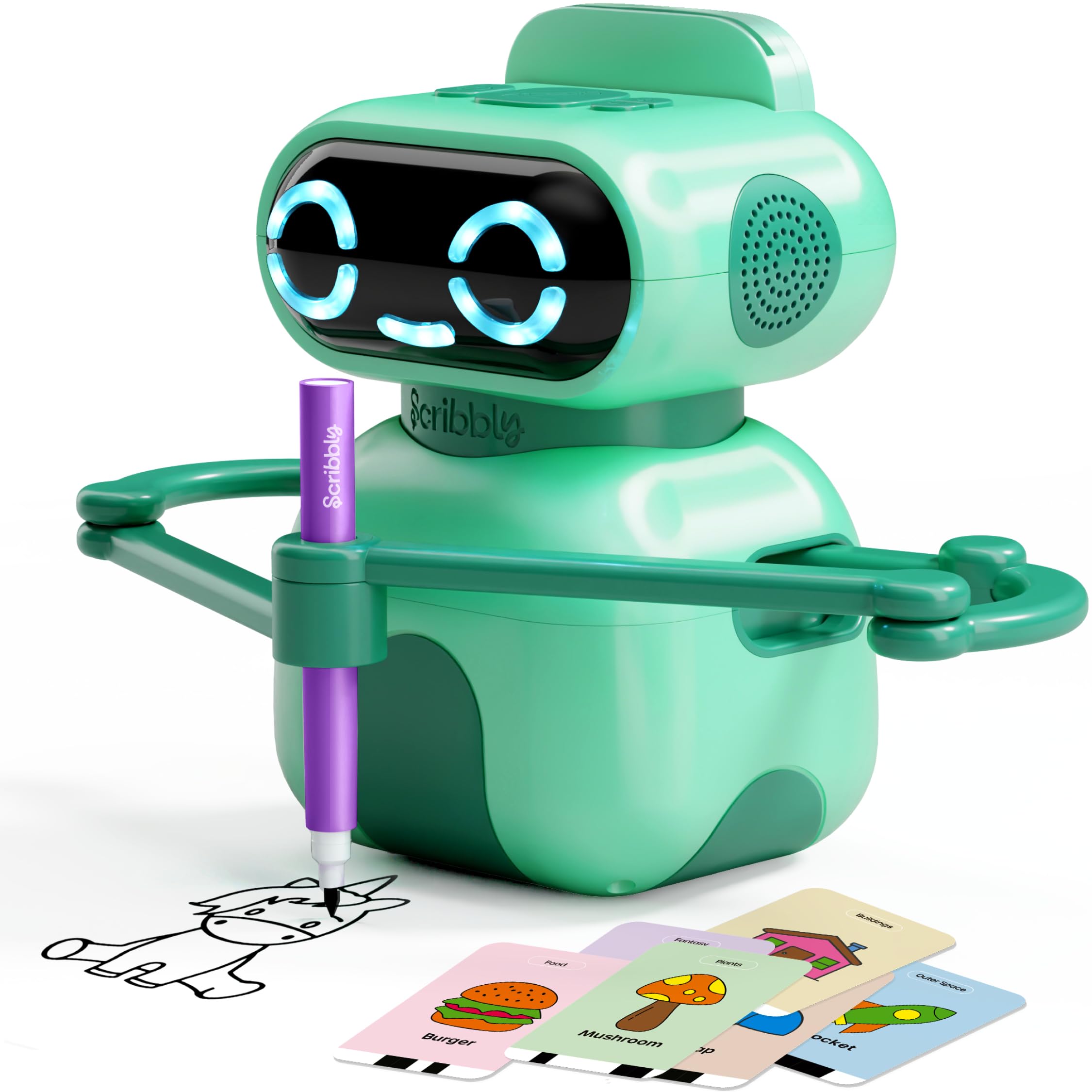 Dan&Darci Scribbly The Drawing Robot for Kids - 3 4 5 6 7 8 Year Old Girl 5 Year Old Boy Birthday Gift - Kids Toys for Ages 5-7 - Learning Toys for Boys - Girls Educational Cool Toy