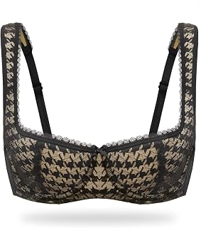 Women's Balconette Bra Sexy 1/2 Cup Lace Half Cup Bra Lightly Padded Push Up Demi Shelf Underwire Bra