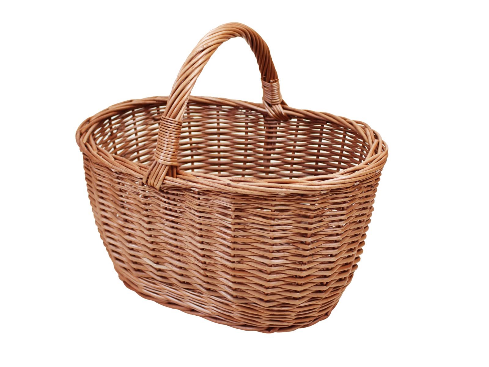 Cestino per la spesa in vimini per frutta, verdura o funghi / cestino picnic 45 x 31 H 22 / 39 cm