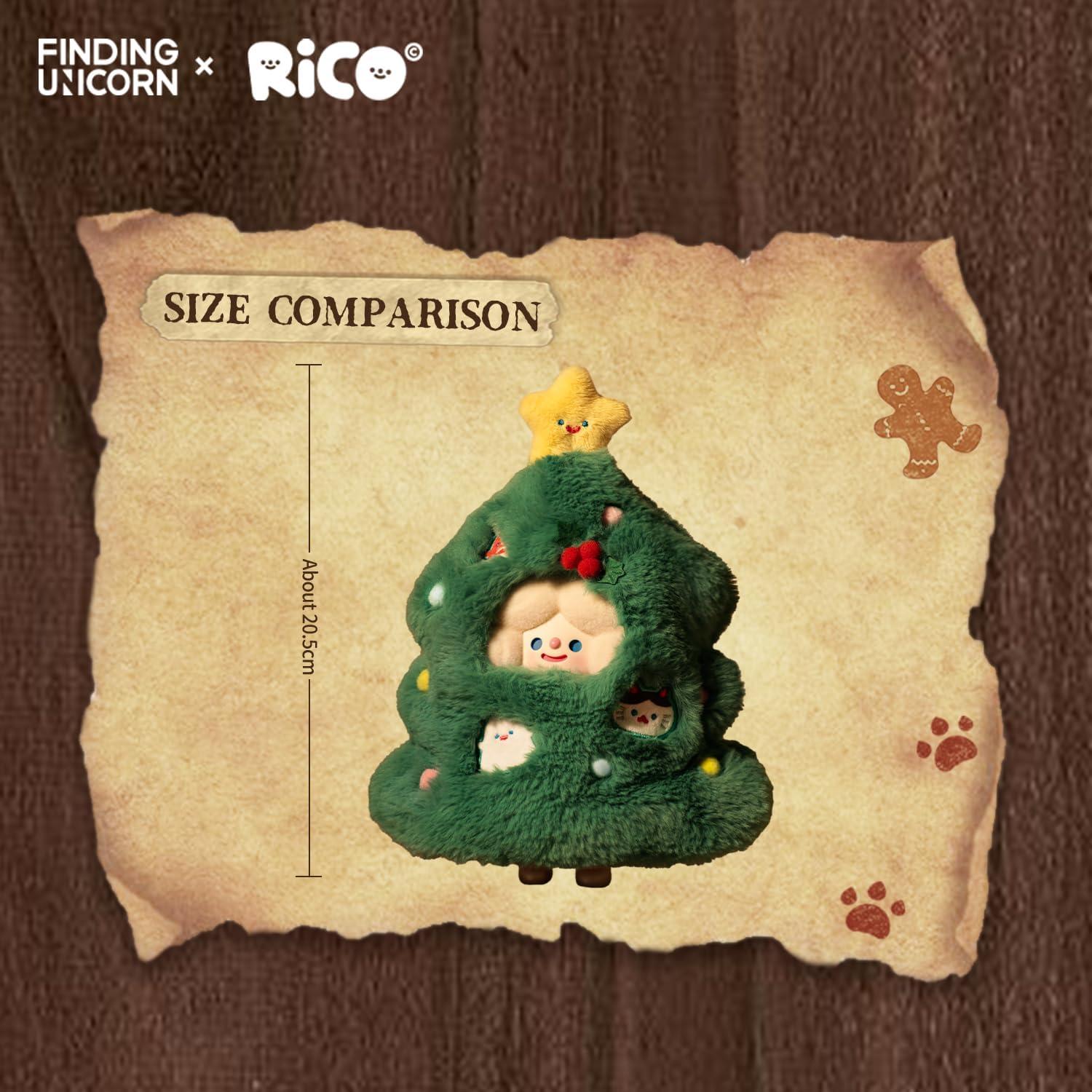 Happy Christmas RiCO Cute Plushes Hanging Card with Soft Farbic Action Figures Gifts,for Modern Home Decor, Collectible Set for Desk Accessories (Limited Item)