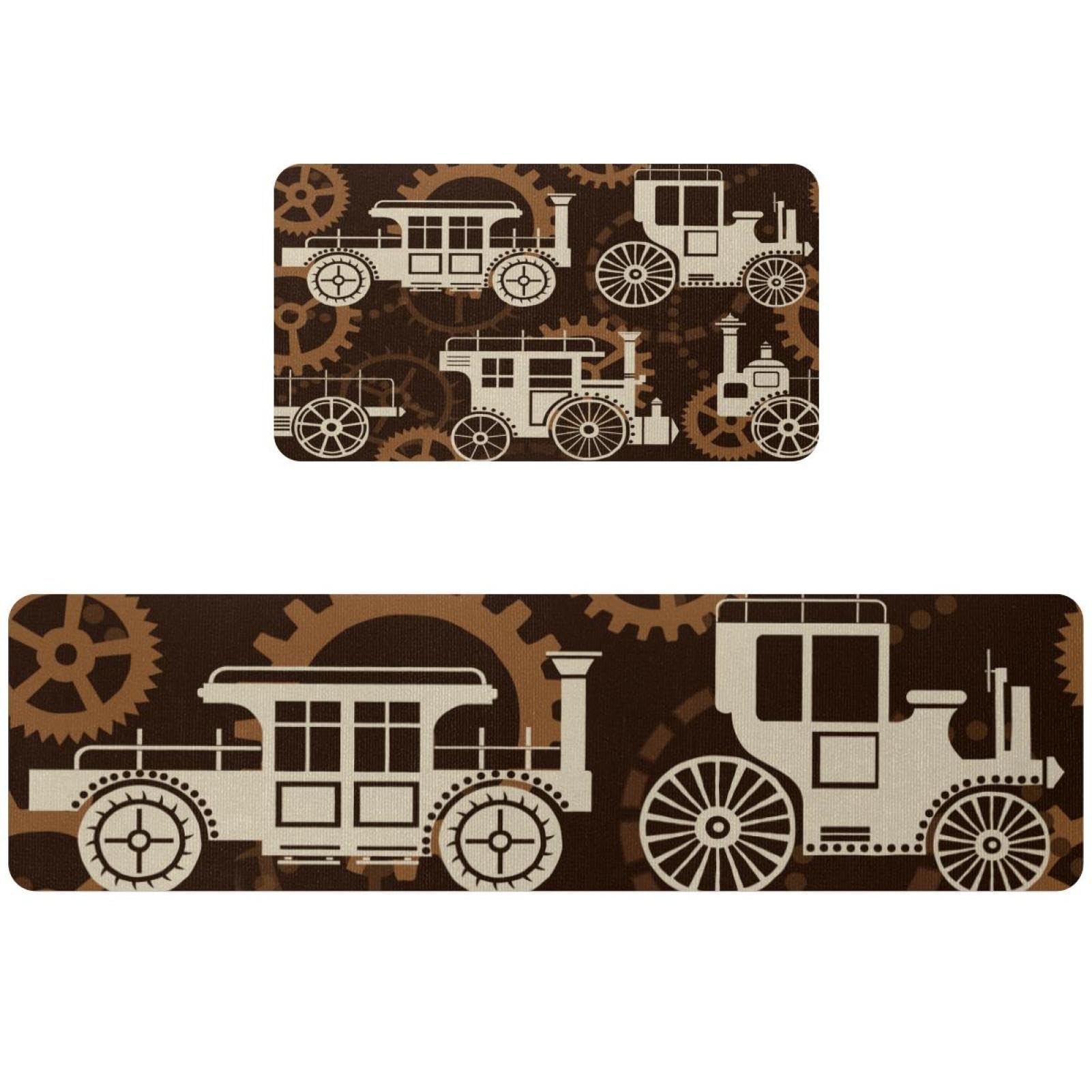 Tapis de cuisine lavable lot de 2 retro pour securiser le sol de la maison