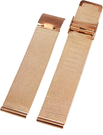 Alienwork Cinturino per Orologio Cinturino in Maglia Metallo oro rosa :  Amazon.it: Orologi