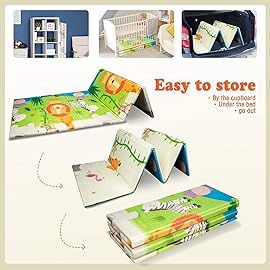 UANLAUO Baby Play Mat 59 x 59 Playmat for Infants - XPE Foam Floor Mats Foldable Design for Toddlers, Waterproof Infant Crawling Mats for Indoor/Outdoor, Thick Kids Mat for Babies 6-12 Months