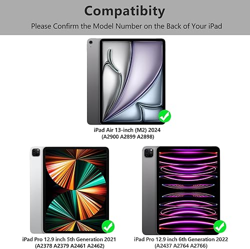 Miniatura 2 de TQQ Funda para iPad Pro de 12.9 pulgadas 2022 con teclado, funda con teclado (para iPad Pro de 12.9 pulgadas, 6 generación, 543 generación), con