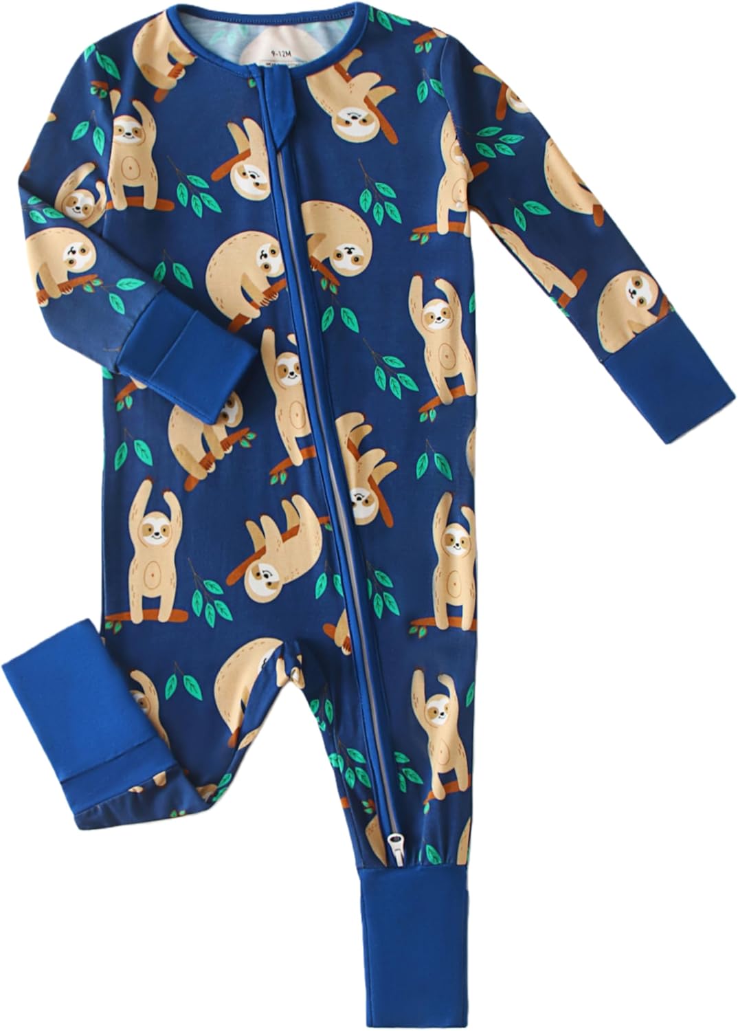 Unisex Baby Bamboo Viscose Long Sleeve Romper, Cute Prints Zipper Footless Jumpsuit, Toddler One-Piece Outfits