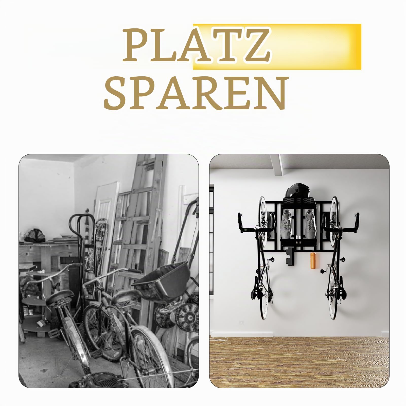 Fahrrad Wandhalterung, Fahrradständer für den Innenbereich, Fahrradständer für die Wandmontage, Fahrradbügel für Garage, Wohnung