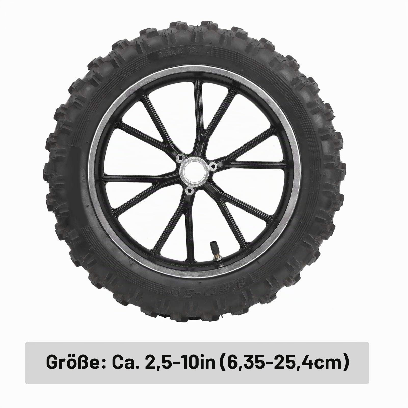 Yctze 10in Reifenrad Felge, 2.5010in 60/10010 AntiRutsch Reifen für PIT PRO Trail Dirt Bike Thumpstar, Ersatzreifen aus Gummi, Dirt Bike Zubeh?r