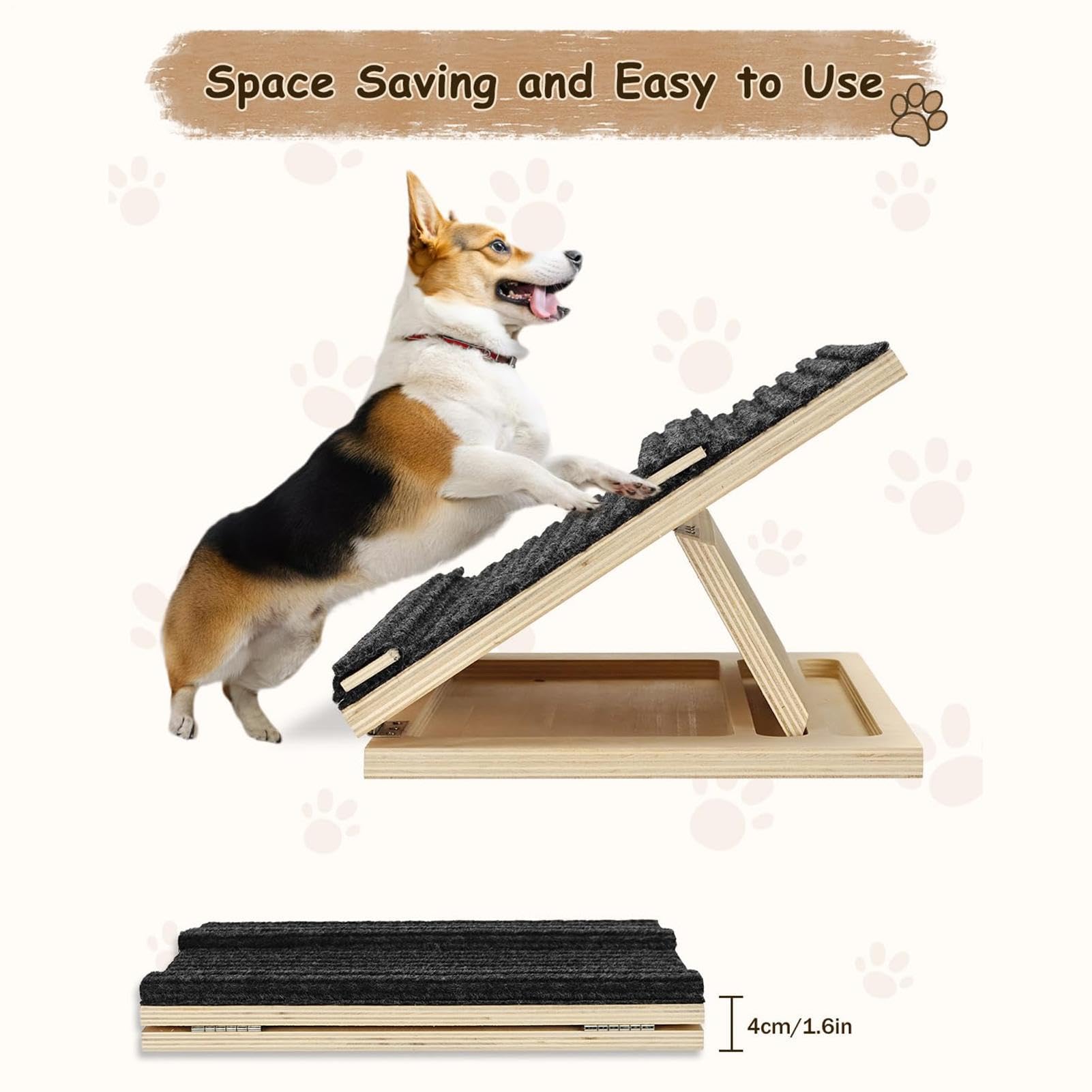 Rampa Cani Per Scale Scalini Legno Regolabili Antiscivolo Per Gatti | Cunei Da Scale Cuccioli Proprietari Di Animali Uso Quotidiano Camera Da Soggiorno Appartamento E Ufficio