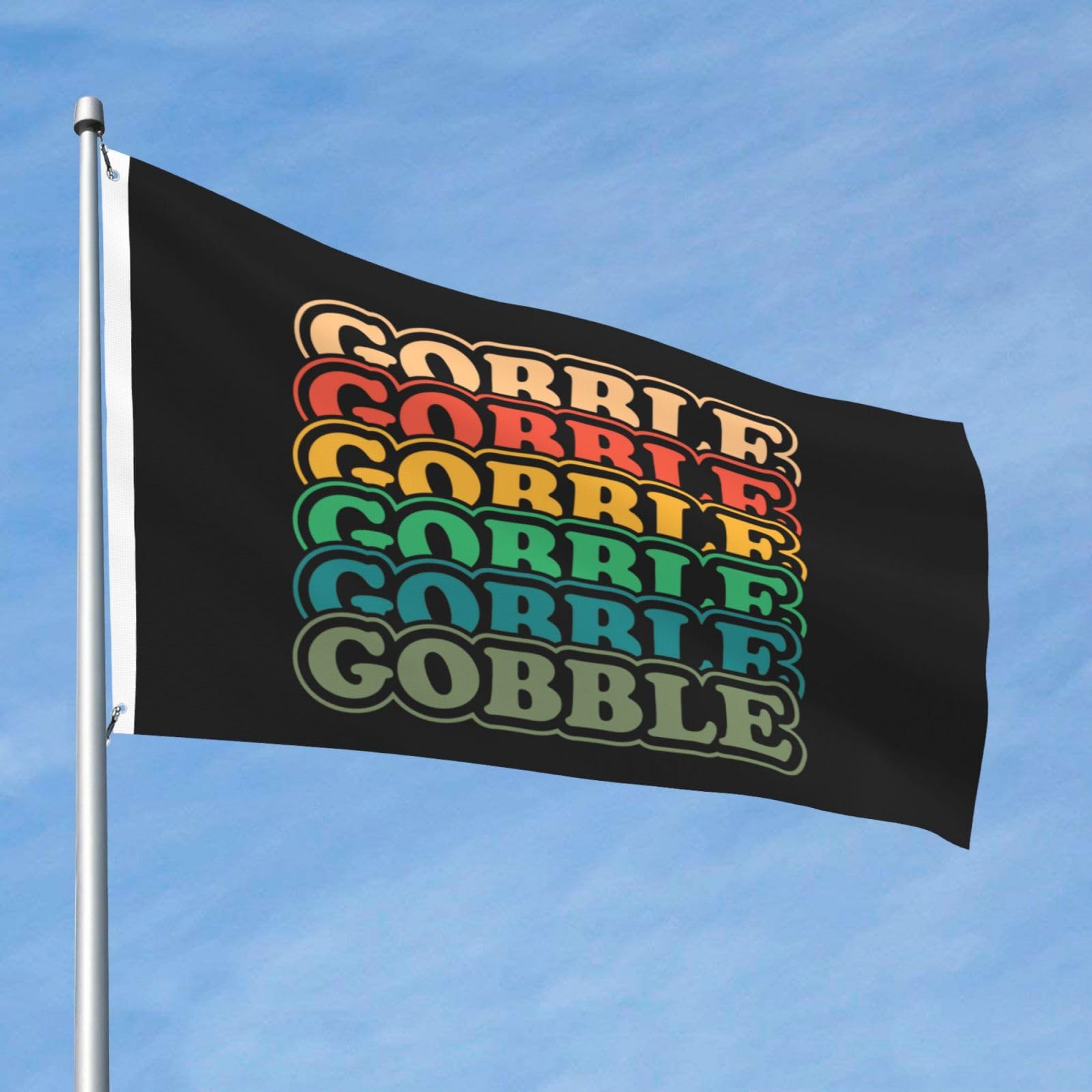 Gobble 'til You Wobble Thanksgiving Double Sided Flag 2x3ft Showcases A Colorful World Shines Brightly