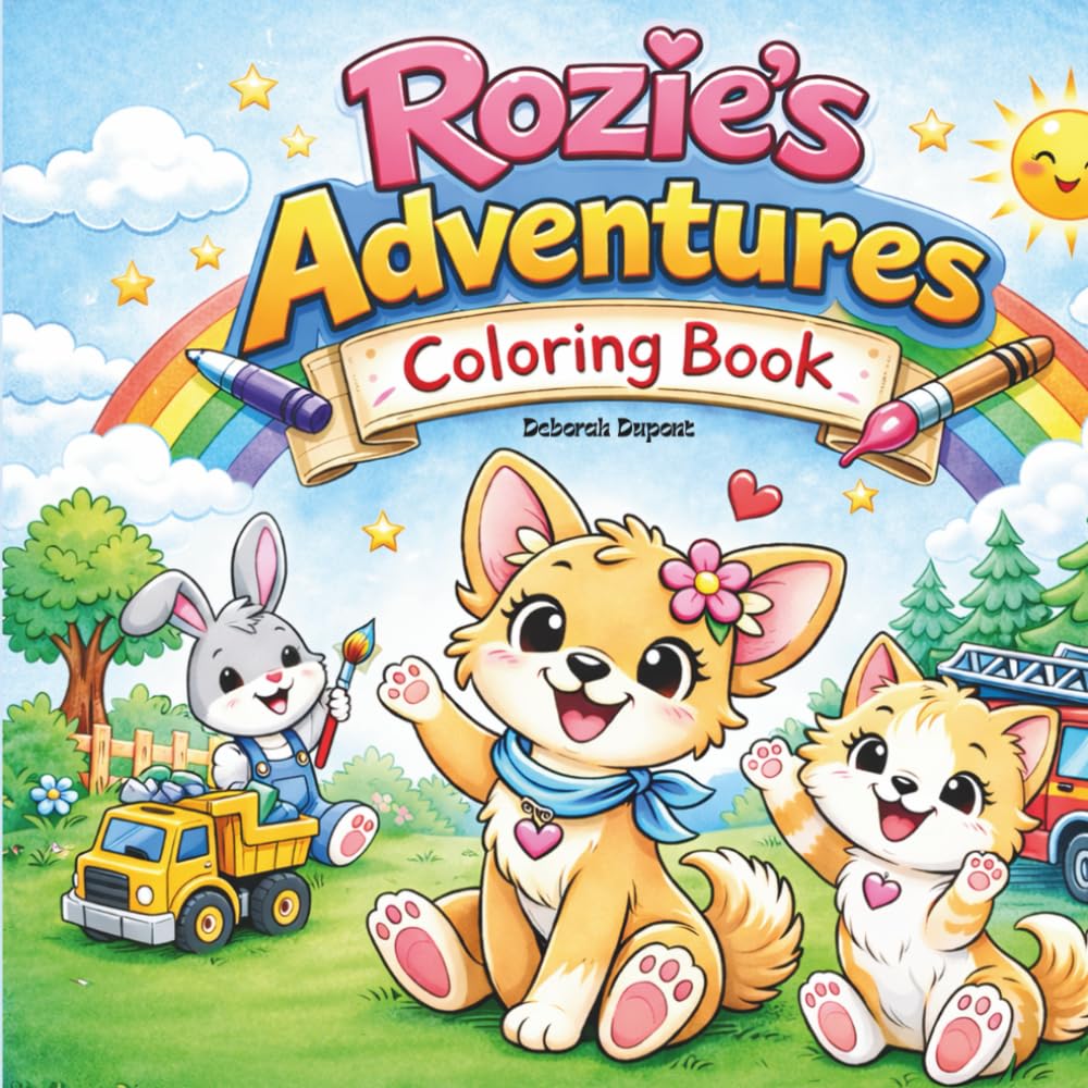 Rozie's Adventures: A cute puppy coloring book for kids
