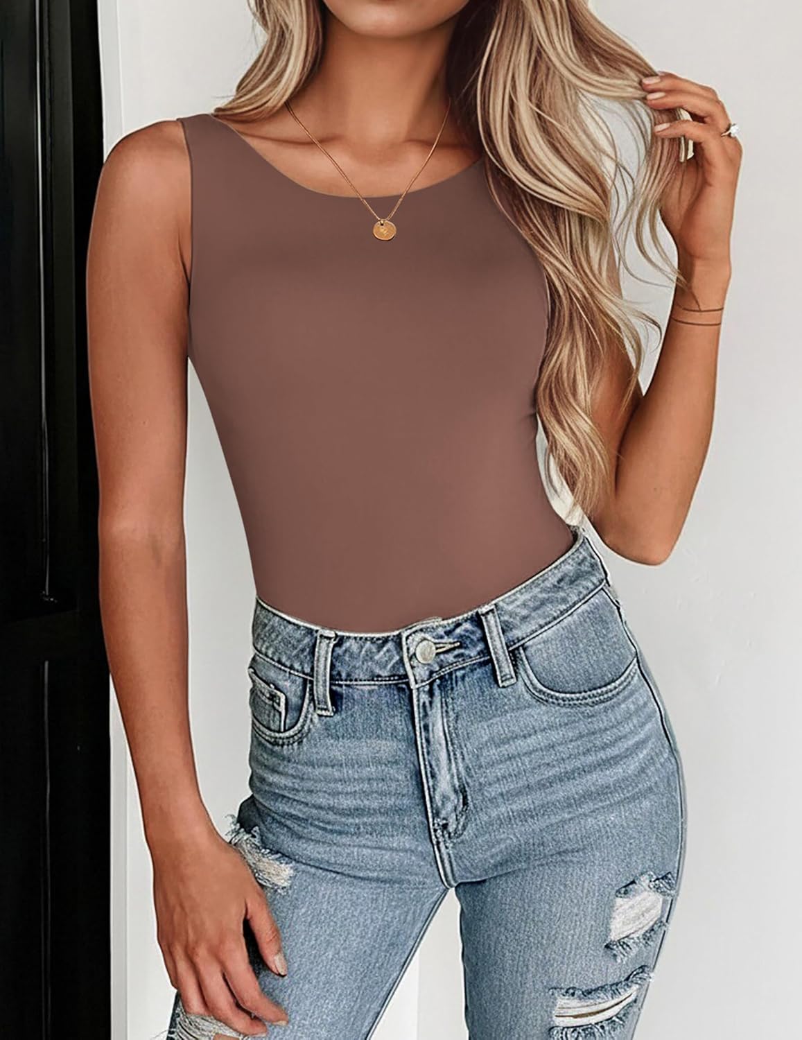 Zeagoo Womens Double Lined Crew Neck Tank Tops Cute Summer Sleeveless Workout Tops Basic Going Out Clothes 2026 - Image 2