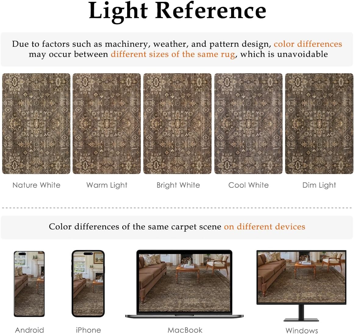 2x6 Washable Runner Rug for Hallway Kitchen Vintage Brown Non Slip Low Pile Carpet Traditional Retro Soft Throw Rug for Bathroom Bedroom Entryway Indoor Entrance - Image 8