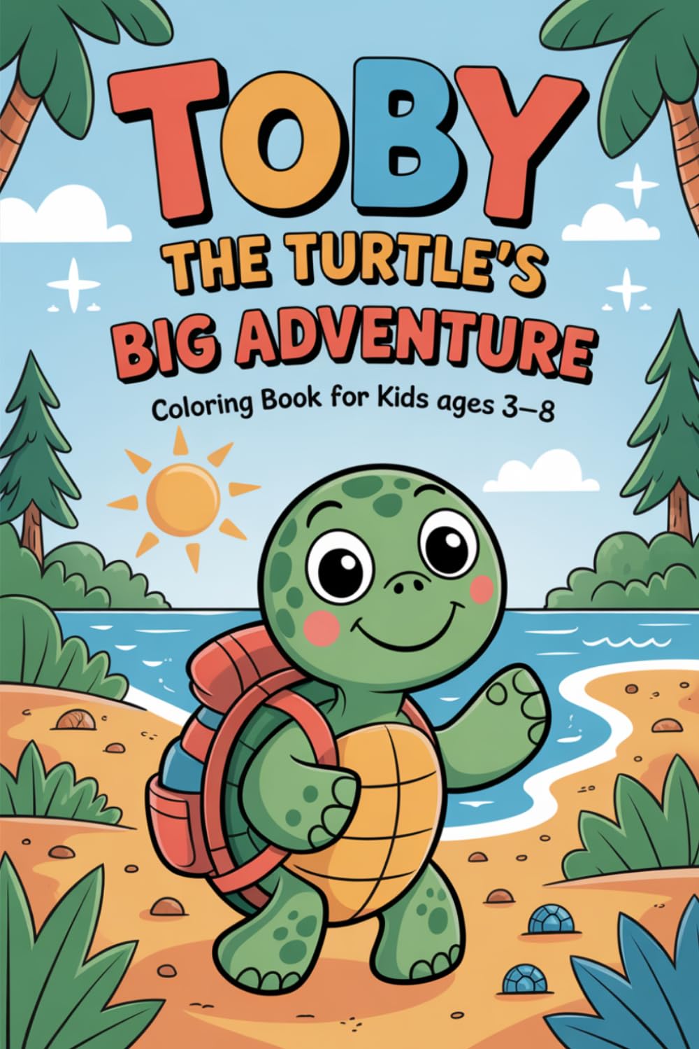 Toby the Turtle’s Big Adventure Coloring Book: Fun and Easy Animal Coloring Pages with Cute Turtle Adventures for Toddlers and Children