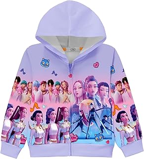 Comprar Genérico Huntrix KPOP Sudadera Niñas con Capucha, Chaqueta con Cremallera y Estampado Anime, Ropa Hip Hop Streetwear Y2K, Moda Casual para Carnaval y Halloween