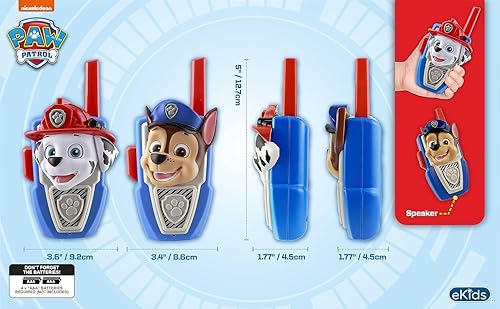 Miniatura 4 de Walkie Talkies New Paw Patrol - Juego de 2 Walkie Talkies Chase y Marshall para niños excelentes walkie talkies para niños pequeños