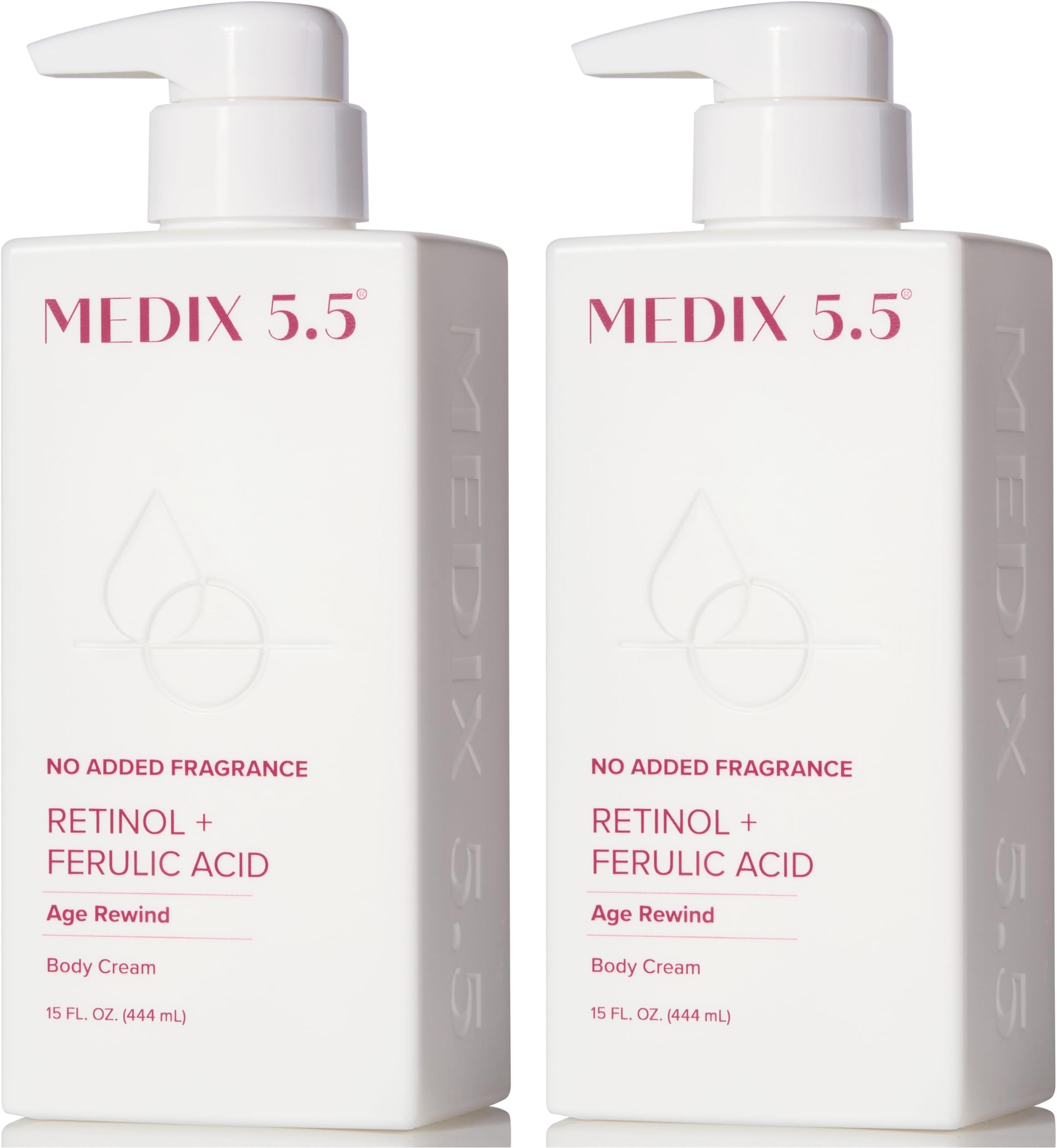 MEDIX Fragrance Free Retinol Face Moisturizer & Body Lotion Crepey Skin Care Treatment | Anti Aging Firming Retinol Cream For Face Targets Loose Crepe Skin, Wrinkles, & Fine Lines, 15 Fl Oz, 2-Pack