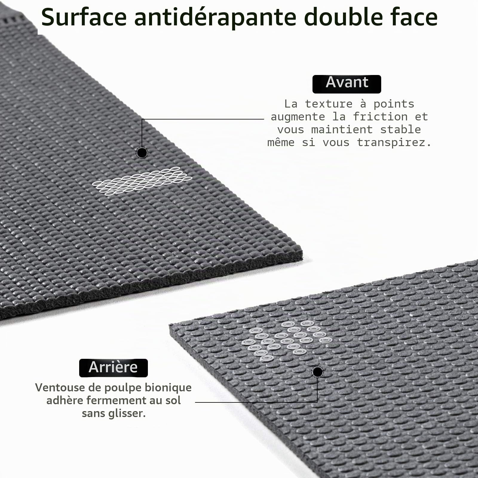 Avoalre Tapis Yoga Antidérapant Pliable Épais Indéchirable | Tapis de Voyage pour Pilates, Gym, Aérobic, Stretching, Entraînement avec Sac