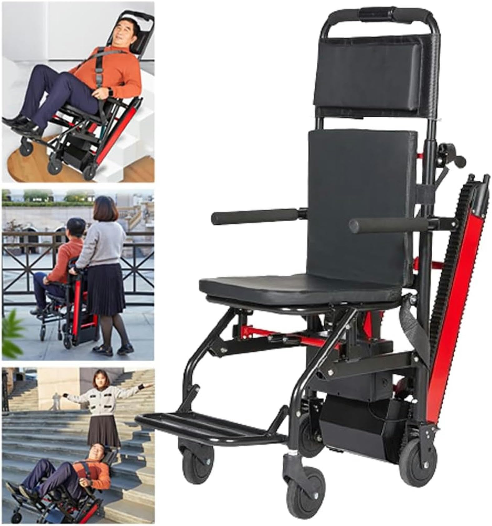 CNPRAZ Subida De Escaleras EléCtrica Silla de Ruedas eléctrica para Subir escaleras con Carretilla Manual, salvaescaleras para Personas Mayores, Silla de Ruedas para Subir escaleras, salvaescaleras