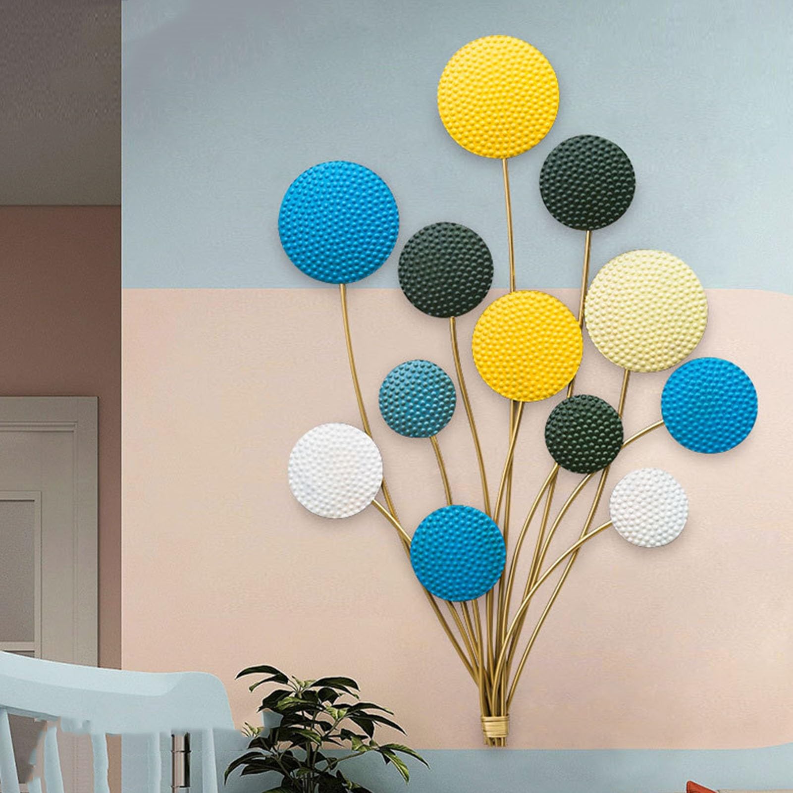 Sztuka dekoracji ścian i metali Metalowy balon ścienny dekoracja do salonu 86x59cm Nowoczesna sztuka ścienna 3D Rzeźba ścienna Wystrój domu