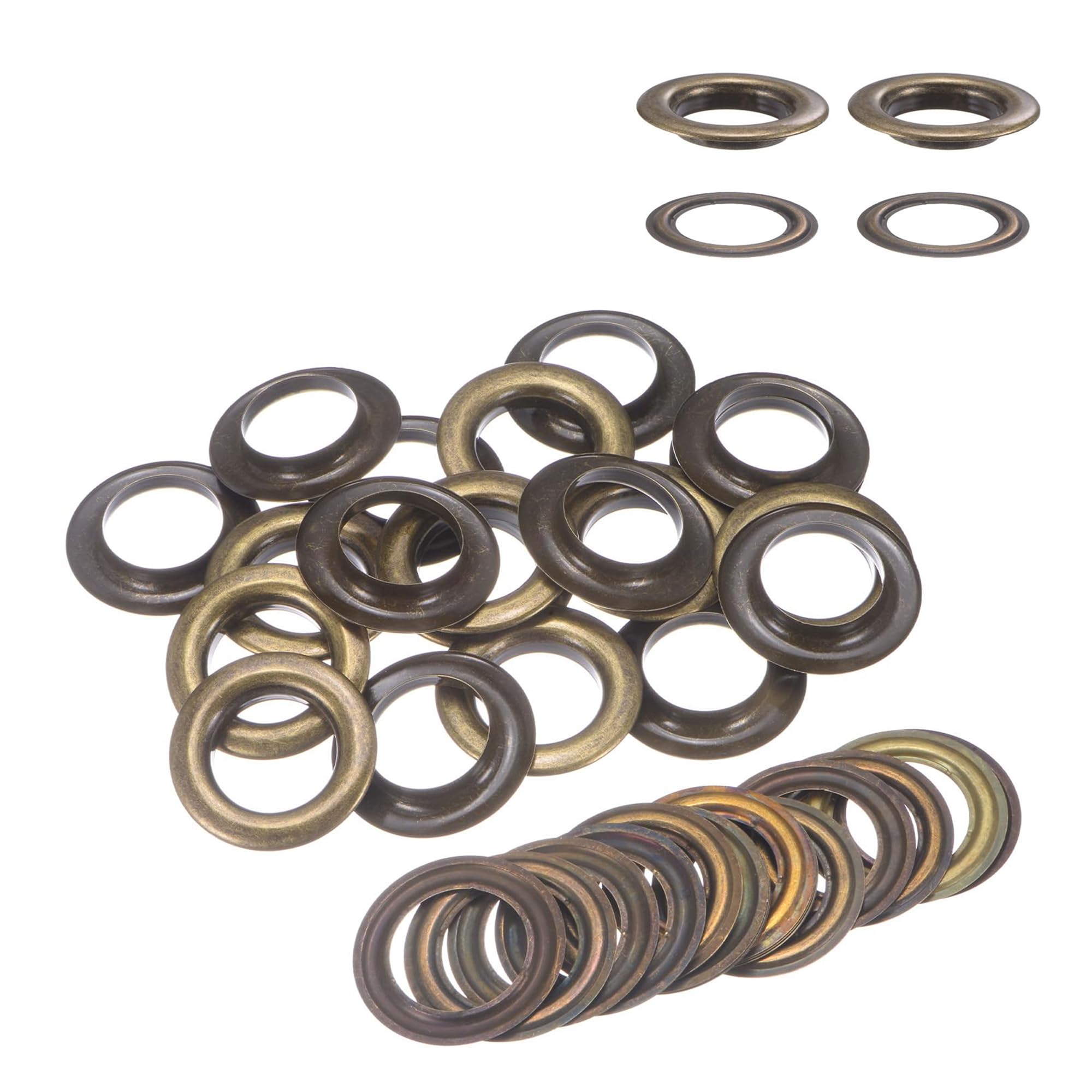 Weddecor 10mm Hierro Ojales Ojales para Ropa, Artes y Artesanías, Costura, Bolsas, Álbum de Recortes, Leathercraft, Bricolaje Proyectos, Cuero Trabajo y Duradero, 500pcs - Bronce, 20mm