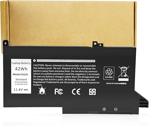Futurebatt Nueva batería de repuesto para Dell DJ1J0 451-BBZL PGFX4 ONFOH DJ1JO, para Dell Latitude 12 7000 7280 7480 Series [42Wh 11.4V]