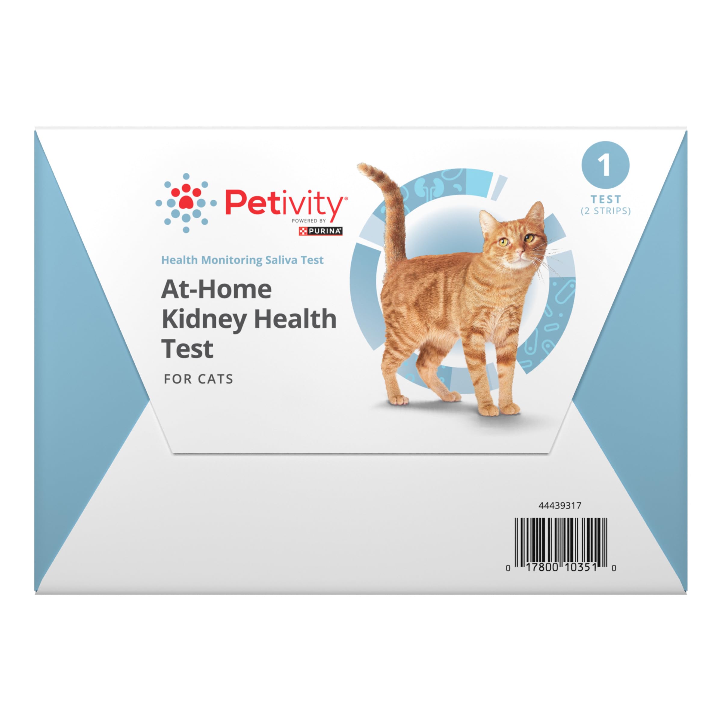 Petivity At-Home Kidney Health Test Kit for Cats — Quick Saliva Urea Test (2-Minute Home Check), Powered by Purina — Help Detect Early Kidney Changes - (Pack of 1)