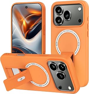 Handyhülle für Honor 600 Pro/Honor 600 5G, Magnetische Hülle mit Klappbarem Ständer, Schlanke stoßfeste Silikon-Schutzhülle. Orange