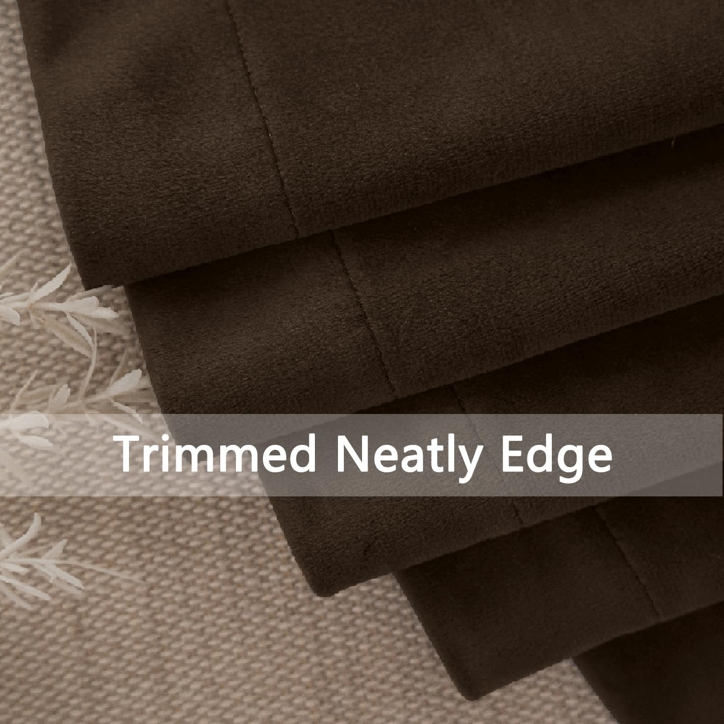 SMILETIME 52" x 108" Brown Back Tab Curtains, 2-Panel Set Rod Pocket & Pinch Pleat Design Light-Filtering & Thermal Insulation Ideal for Living Room, Bedroom & Office Windows