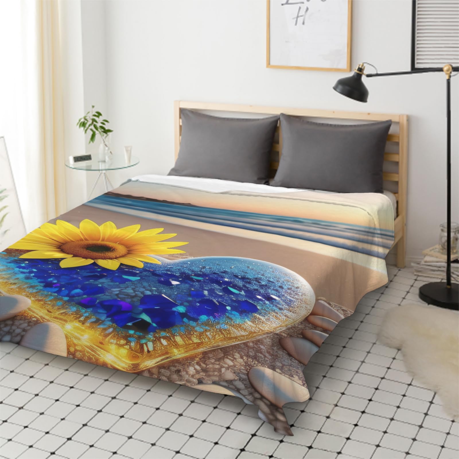 Manta de Franela Corazón 180x200 cm Manta de Franela de Microfibra Marina Manta de Felpa Suave para Sofá Cama Manta Polar Invierno Gruesa y Esponjosa Caliente
